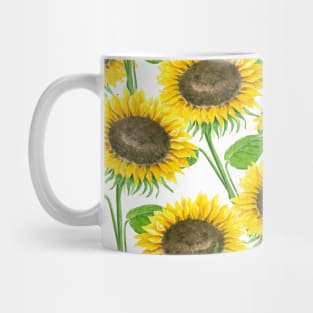 Sunflowers watercolor pattern Mug